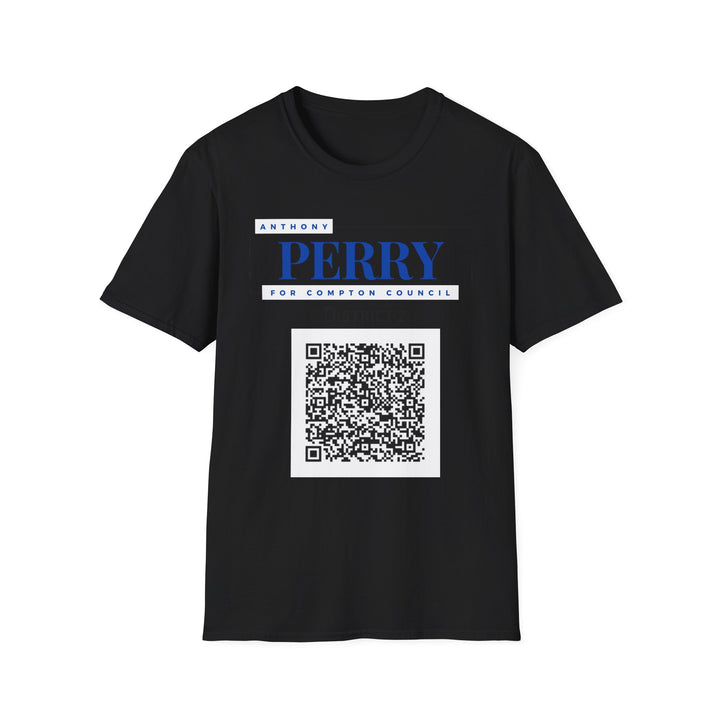 Campaign QR T-Shirt — "Perry for Compton Council, District 2"