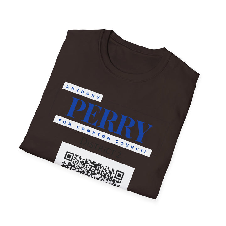Campaign QR T-Shirt — "Perry for Compton Council, District 2"