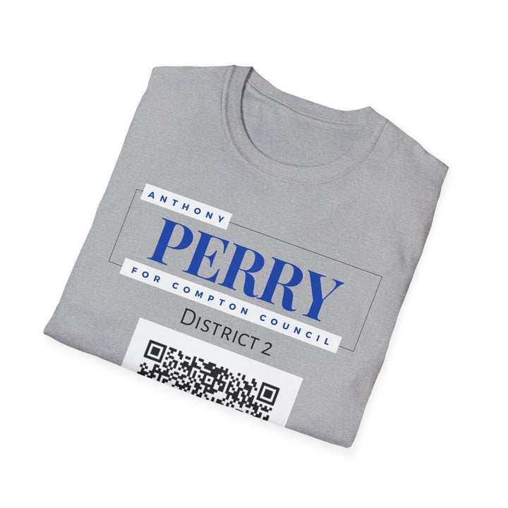 Campaign QR T-Shirt — "Perry for Compton Council, District 2"