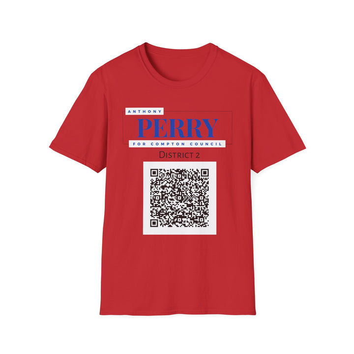 Campaign QR T-Shirt — "Perry for Compton Council, District 2"