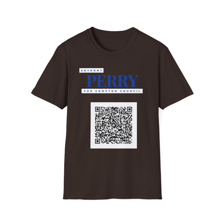Campaign QR T-Shirt — "Perry for Compton Council, District 2"