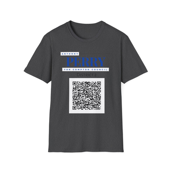 Campaign QR T-Shirt — "Perry for Compton Council, District 2"