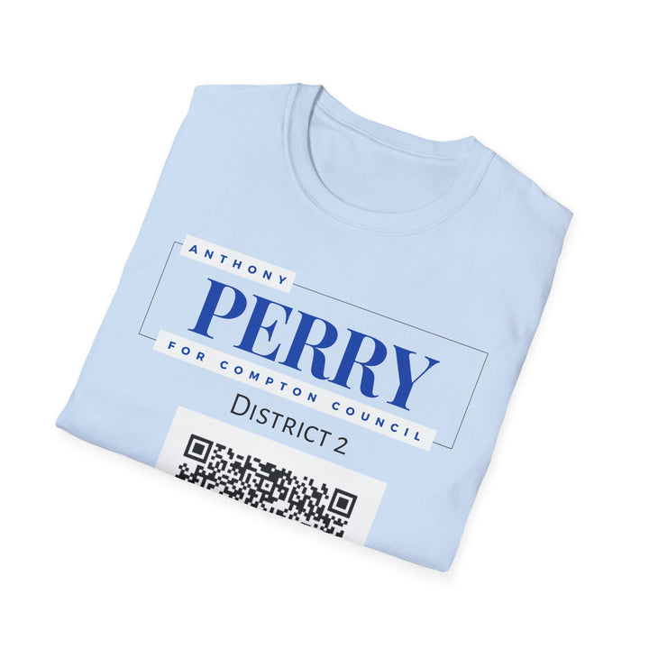 Campaign QR T-Shirt — "Perry for Compton Council, District 2"