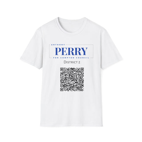 Campaign QR T-Shirt — "Perry for Compton Council, District 2"