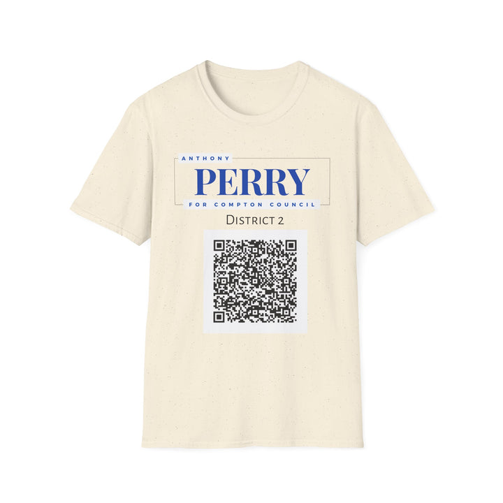 Campaign QR T-Shirt — "Perry for Compton Council, District 2"